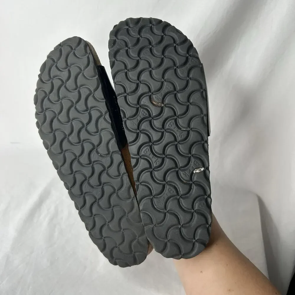 Birkenstock Madrid Sandals Black Patent Leather size 39 US Women’s Size 8